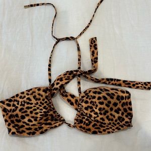 Monday Swimwear cheetah string bikini set, worn once Medium Top Large Bottom
